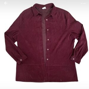 oversize maroon button up
